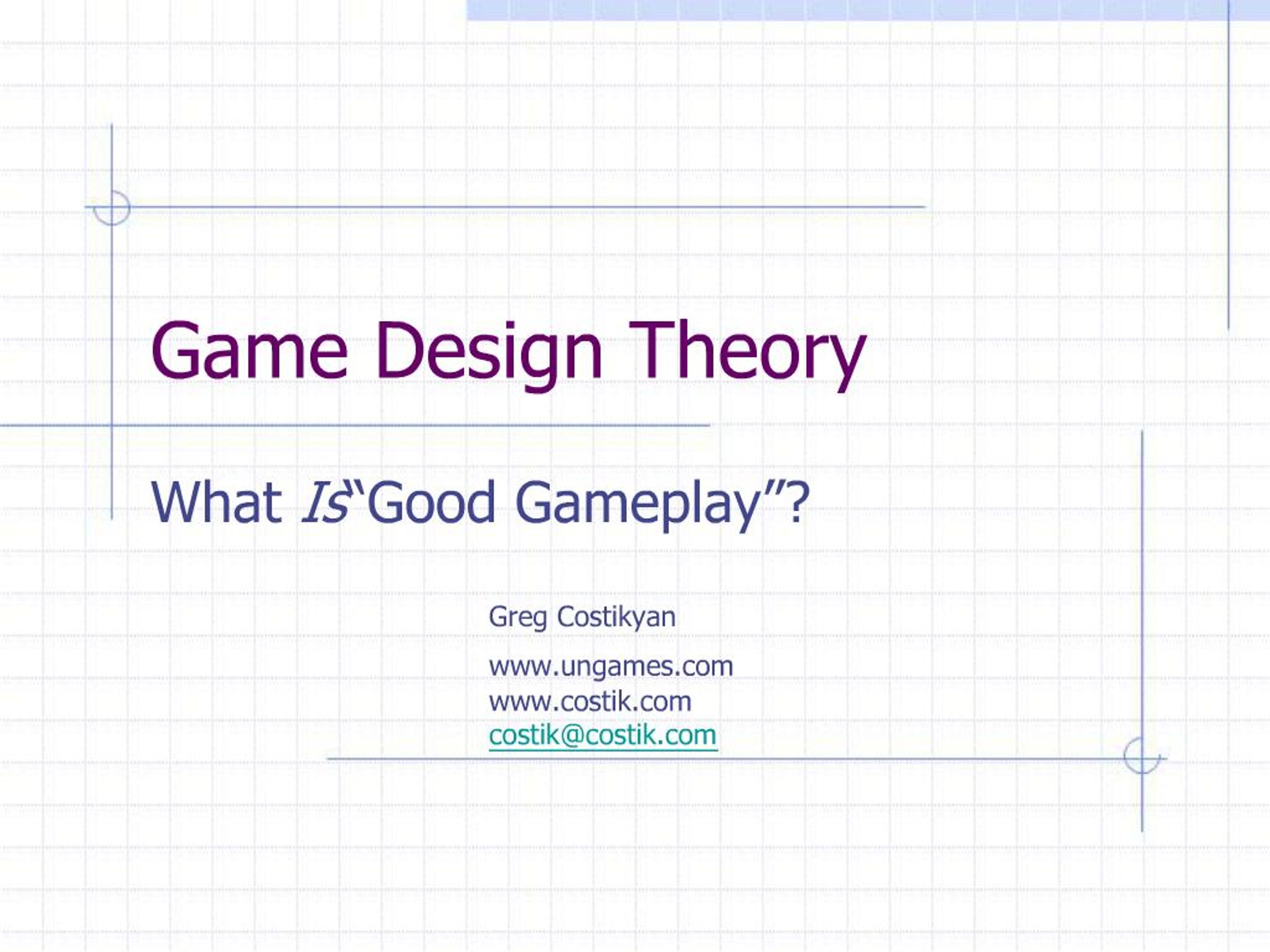 PPT - Game Design Theory PowerPoint Presentation, free download - ID:705584