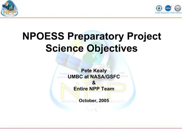 NPOESS Preparatory Project Science Objectives