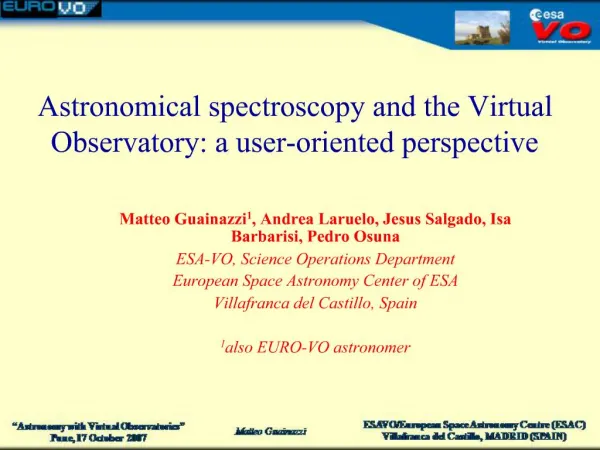 Astronomical spectroscopy and the Virtual Observatory: a user-oriented perspective