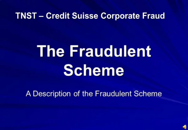 The Fraudulent Scheme