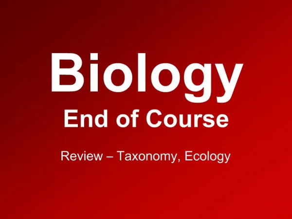 Biology End of Course