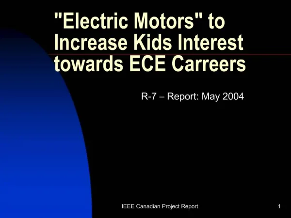 Electric Motors to Increase Kids Interest towards ECE Carreers
