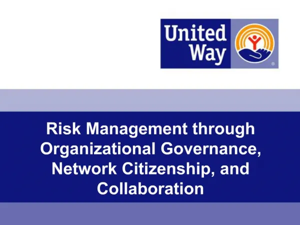 Risk Management through Organizational Governance, Network Citizenship, and Collaboration