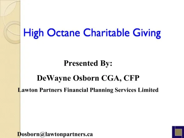 High Octane Charitable Giving
