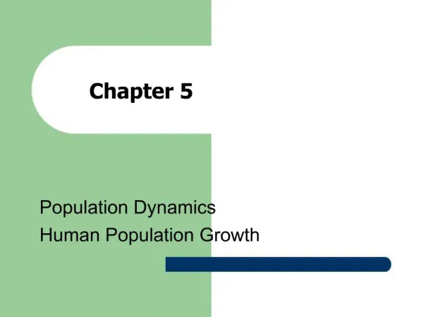 Population Dynamics Human Population Growth