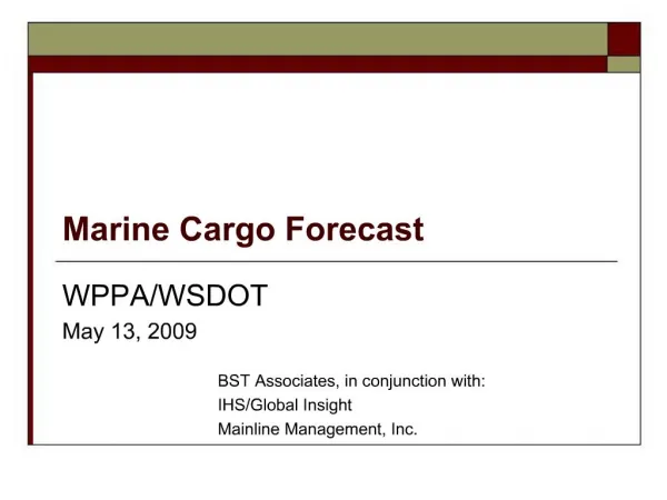 Marine Cargo Forecast