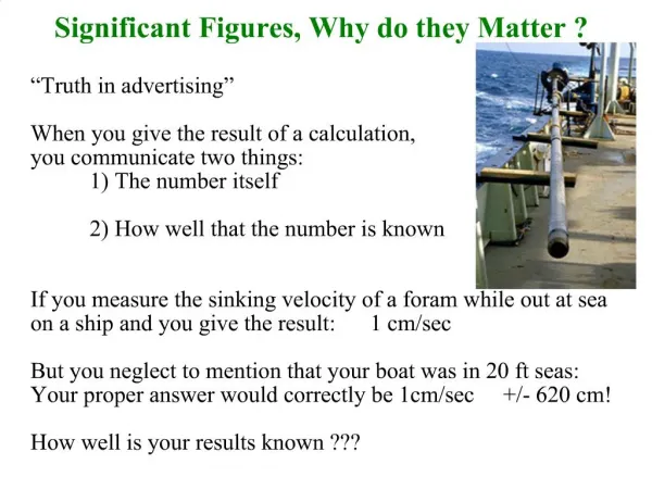 Significant Figures, Why do they Matter