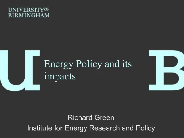 Energy Policy and its impacts