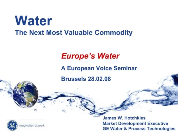 Water The Next Most Valuable Commodity