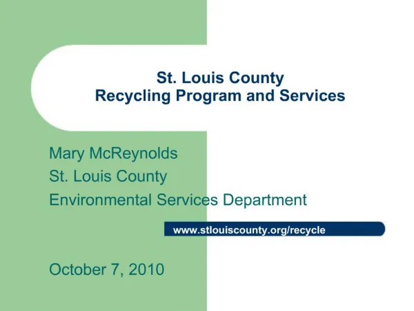 St. Louis County Recycling Program and Services