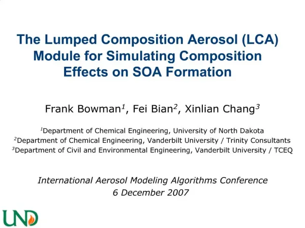 The Lumped Composition Aerosol LCA Module for Simulating Composition Effects on SOA Formation