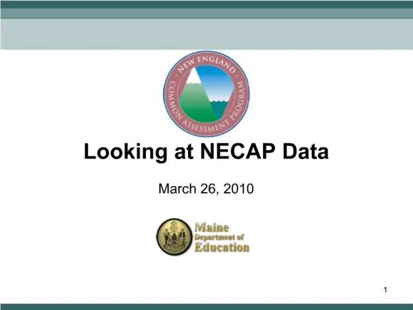 Looking at NECAP Data March 26, 2010