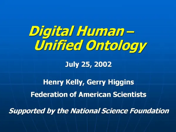 Digital Human Unified Ontology