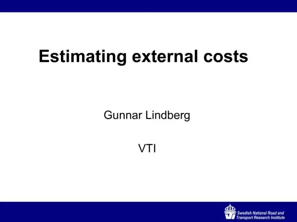 Estimating external costs