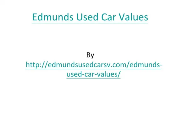 Edmunds Used Car Values