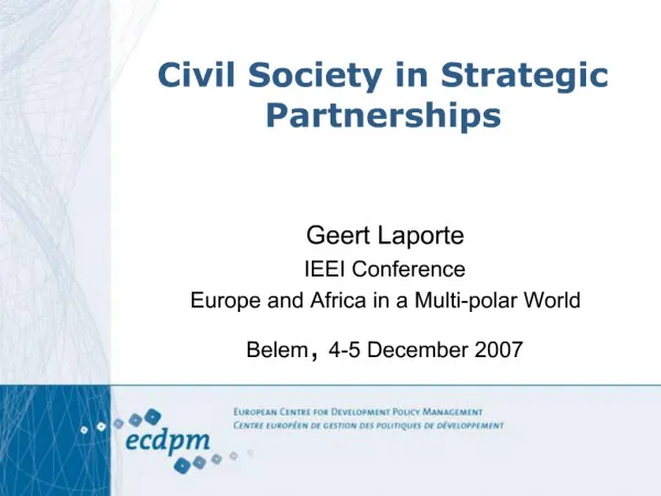 Civil Society in Strategic Partnerships