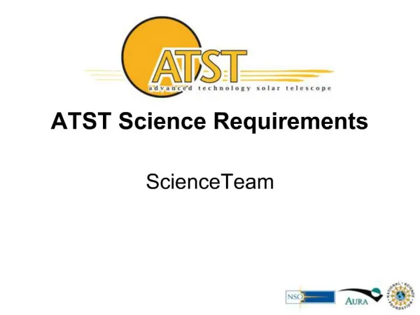 ATST Science Requirements