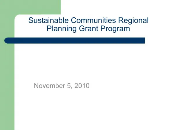 Sustainable Communities Regional Planning Grant Program