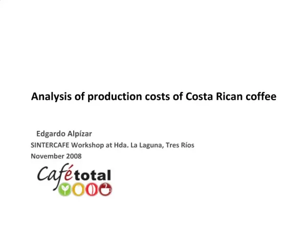 Analysis of production costs of Costa Rican coffee