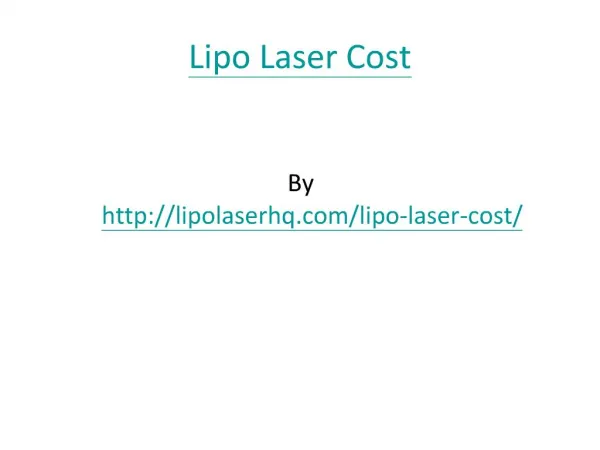 Lipo Laser Cost