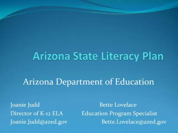 Arizona State Literacy Plan