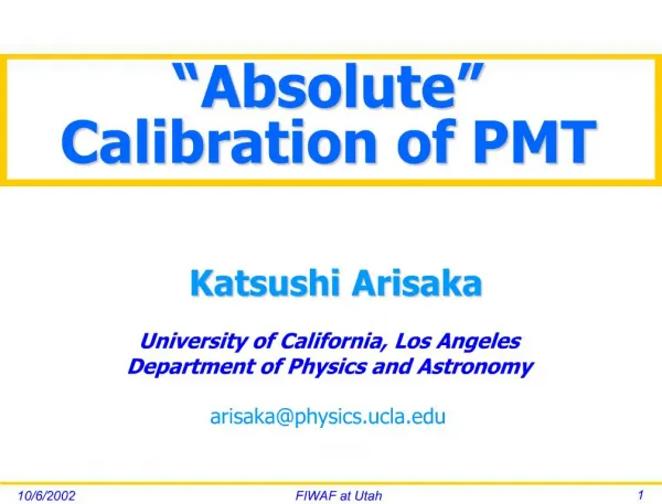 Absolute Calibration of PMT