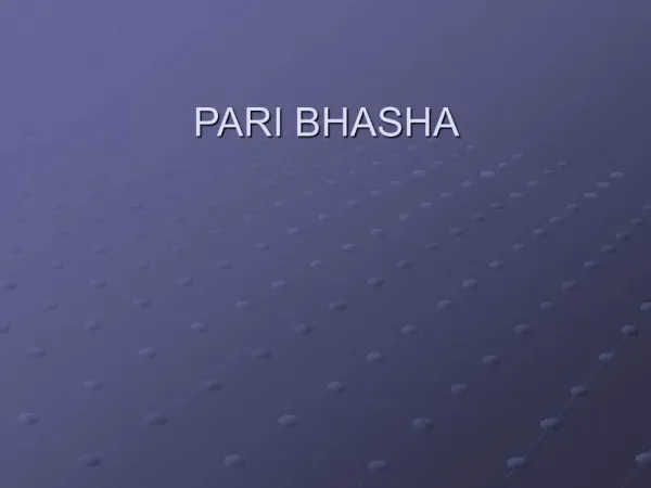 PARI BHASHA
