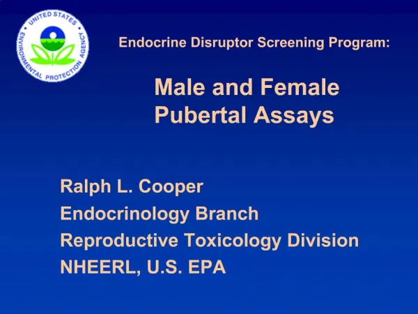 Endocrine Disruptor Screening Program: