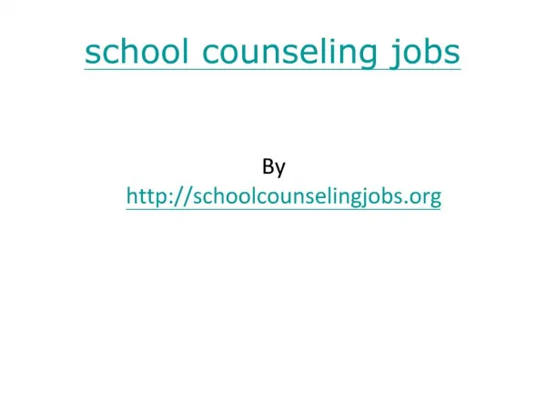 School Counseling Jobs