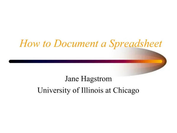 How to Document a Spreadsheet