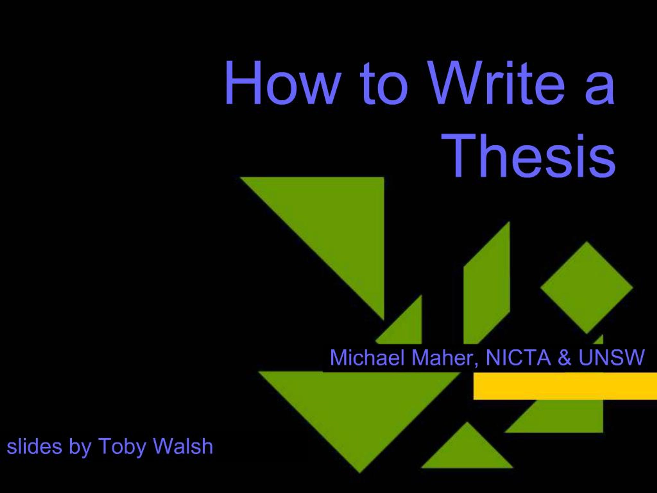 PPT - How to Write a Thesis PowerPoint Presentation, free download - ID ...