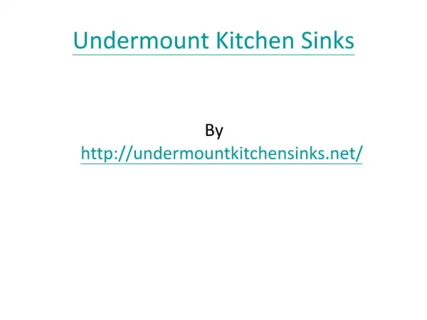 Undermount Kitchen Sinks