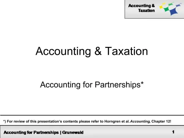 Accounting Taxation