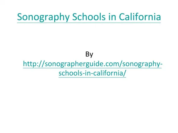 Sonography Schools in California