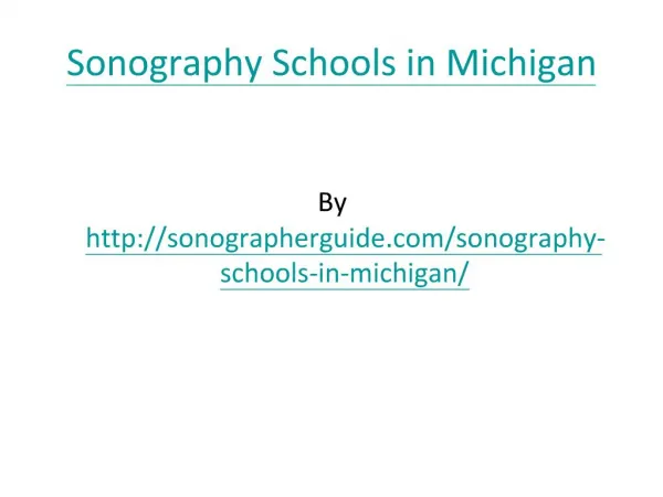Sonography Schools in Michigan