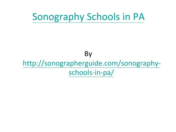 Sonography Schools in PA
