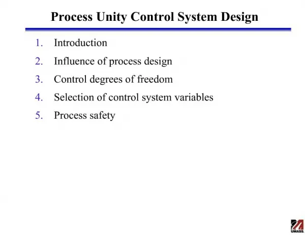 Process Unity Control System Design