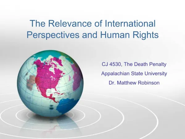 The Relevance of International Perspectives and Human Rights