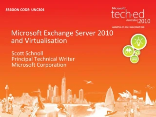 Microsoft Exchange Server 2010 and Virtualisation - slide 1