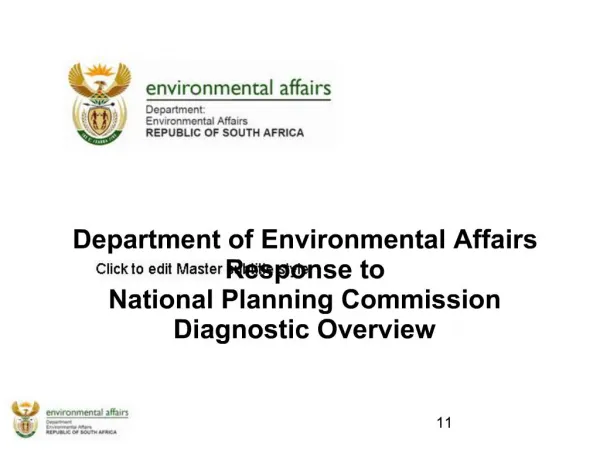Department of Environmental Affairs Response to National Planning Commission Diagnostic Overview