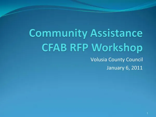 Community Assistance CFAB RFP Workshop