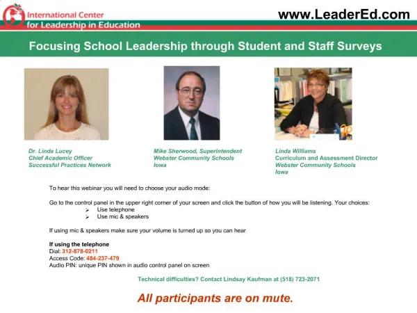 Focusing School Leadership through Student and Staff Surveys