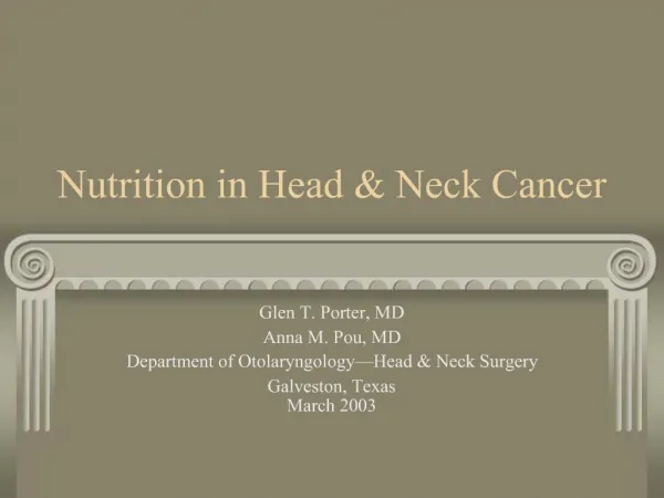 Nutrition in Head Neck Cancer