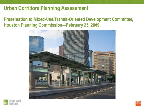 Urban Corridors Planning Assessment