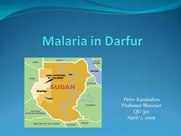 Malaria in Darfur