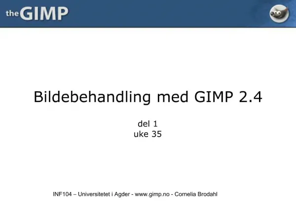 Bildebehandling med GIMP 2.4
