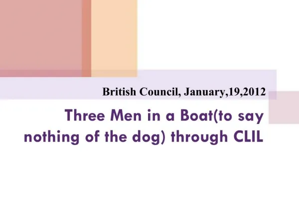 Three Men in a Boatto say nothing of the dog through CLIL