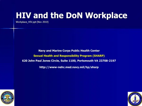 HIV and the DoN Workplace Workplace_HIV Nov 2010