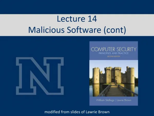 Lecture 14 Malicious Software cont