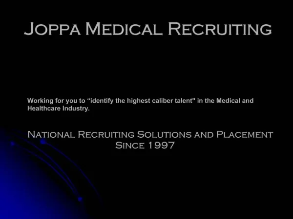 Joppa Medical Recruiting